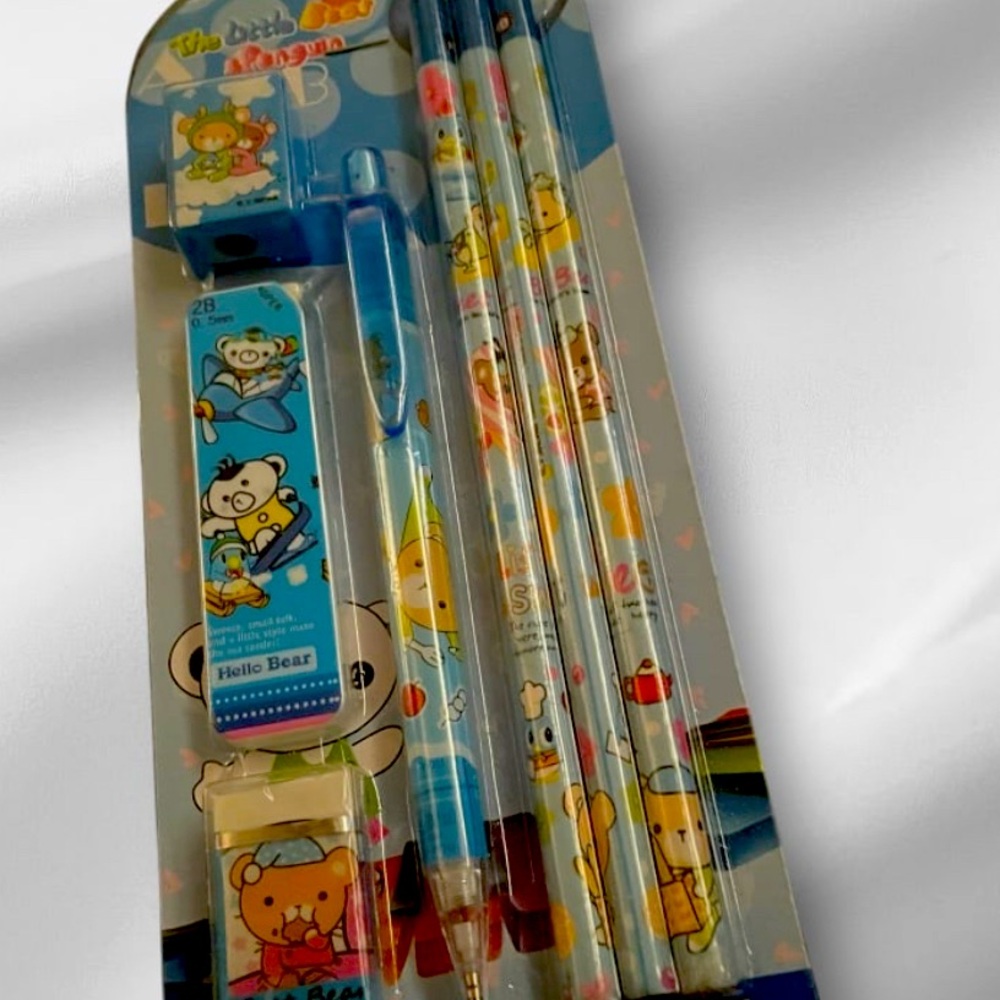 Cute Kawaii Teddy Bear Mechanical Pencil Set